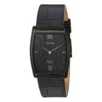 Titan 1044NL01 Edge Black Dial Black Leather Strap Watch