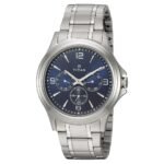 Titan Blue Dial Silver Stainless Steel Strap Watch