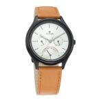 Titan 1803NL01 Workwear Watch with Silver Dial & Leather Strap