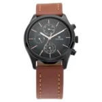 Titan 1805NL01 Workwear Watch with Black Dial & Brown Leather Strap