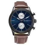 Titan 1805NL03 Elmnt Midnight Blue Dial Leather Strap Watch