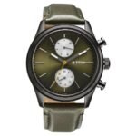 TITAN - Elmnt Olive Green Dial Leather Strap Watch