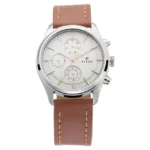 Titan 1805SL01 Workwear Watch with Silver Dial & Brown Leather Strap