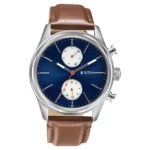 Titan 1805SL06 Elmnt Blue Dial Leather Strap Watch
