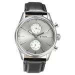 Titan 1805SL09 Elmnt Grey Dial Leather Strap Watch