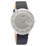 Titan 1843SL01 Edge Baseline Watch with Grey Dial & Blue Leather Strap