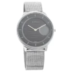 Titan 1843SM01 Edge Watch with Grey dial in steel case and mesh strap