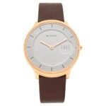 TITAN  1843WL01- Edge Watch with Silver White Dial & Leather Strap