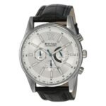 Titan 9322SL02 Silver Dial Black Leather Strap Watch